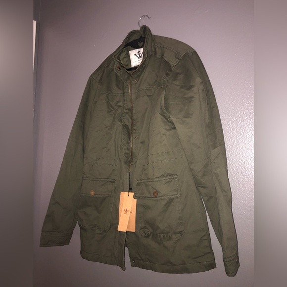 WenVen Men's Spring Lightweight Military Jacket Cotton Canvas Casual Outerwear